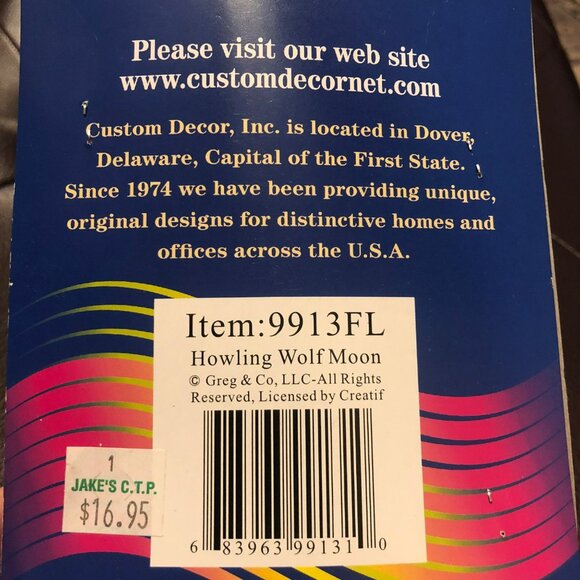 Custom Decor Howling Wolf Moon Flag 9913FL 28" x 40" All Weather - Picture 2 of 4